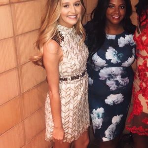 Topshop black white and gold party dress